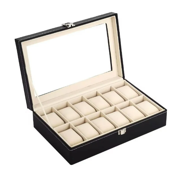 Caja Organizador Relojes 12 Puestos Lujo