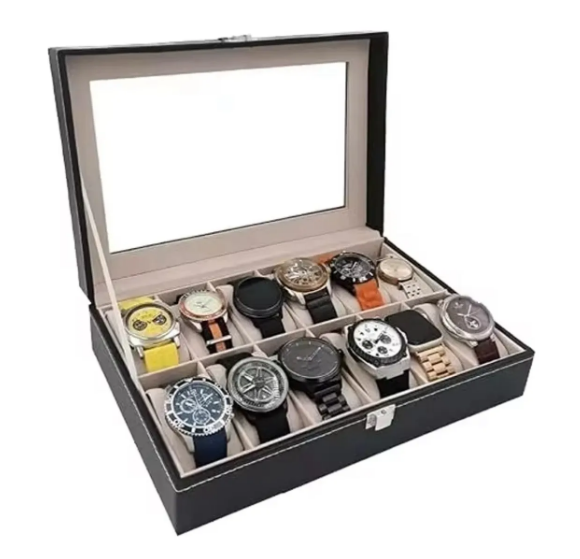 Caja Organizador Relojes 12 Puestos Lujo